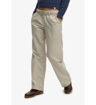 Superdry Pantal�n Stripe Elastic beige