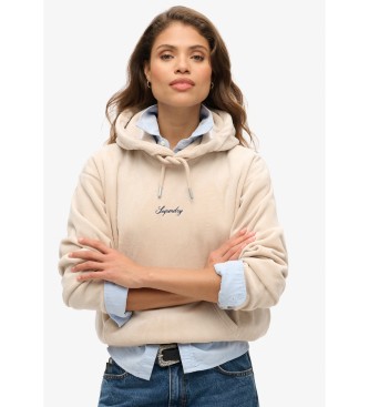 Superdry Country Club beige lstsiddende velour-httetrje