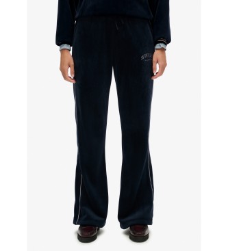 Superdry Country Club Velour Straight Pants navy