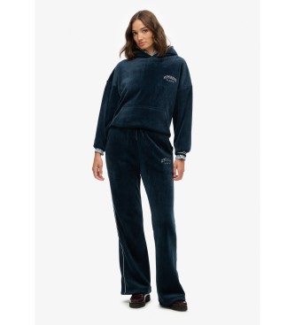 Superdry Country Club Velour Straight Pants navy