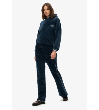 Superdry Country Club Velour Straight Pants navy