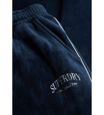 Superdry Country Club Velour Straight Pants navy