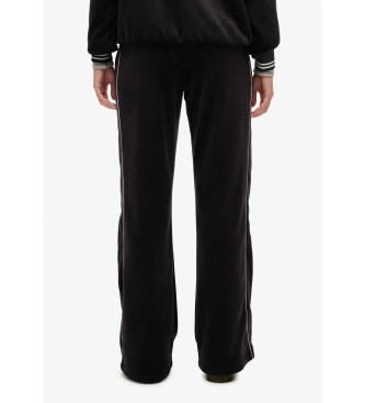 Superdry Country Club Velour Straight Trousers sort