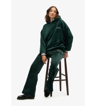 Superdry Country Club Velour Straight Trousers grn