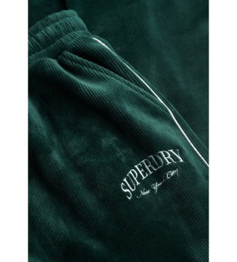 Superdry Country Club Velour Straight Trousers grn