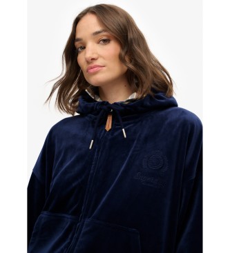 Superdry Felpa in velluto blu navy Country Club