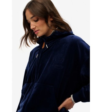Superdry Felpa in velluto blu navy Country Club
