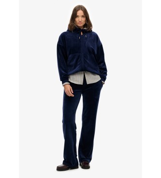 Superdry Felpa in velluto blu navy Country Club