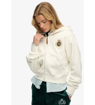 Superdry Sweat � capuchon zipp� Country Club blanc cass�