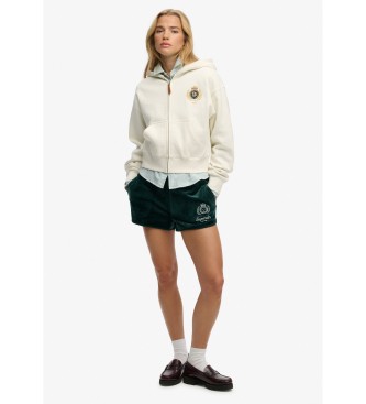 Superdry Sweat � capuchon zipp� Country Club blanc cass�