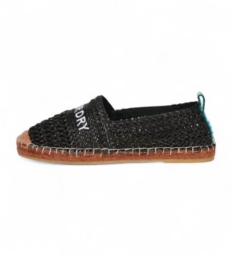Superdry Black raffia espadrilles with inlays