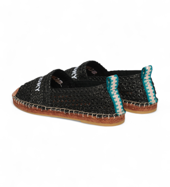 Superdry Black raffia espadrilles with inlays