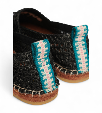 Superdry Black raffia espadrilles with inlays
