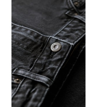 Superdry Cargo Pocket Denim midi skirt black