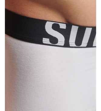 Superdry Deux boxers en coton biologique avec double logo en noir, blanc et blanc