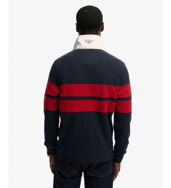 Superdry Double Rugby navy polo shirt