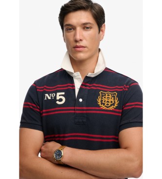 Superdry Double Emblem Rugby navy polo shirt