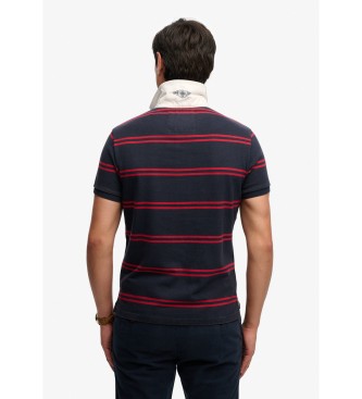 Superdry Double Emblem Rugby navy polo shirt