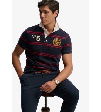 Superdry Double Emblem Rugby navy polo shirt