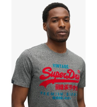 Superdry T-shirt mit Logo Duo Vintage grau