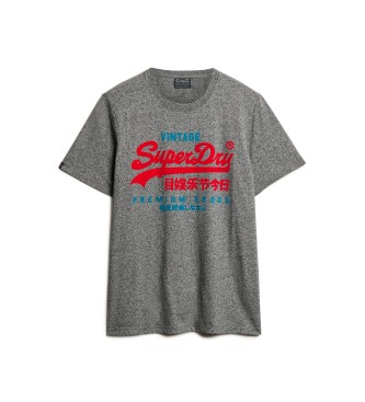 Superdry T-shirt met logo Duo Vintage grijs