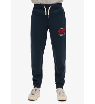 Superdry Pantaloni jogger con logo vintage blu scuro