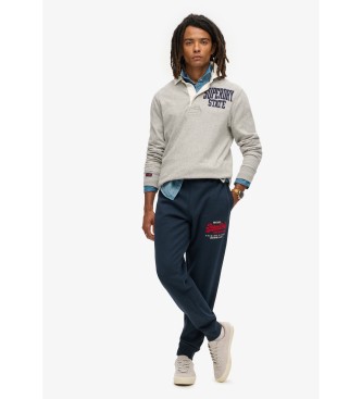 Superdry Pantaloni jogger con logo vintage blu scuro