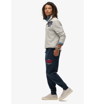 Superdry Navy Vintage joggingbyxa med logotyp