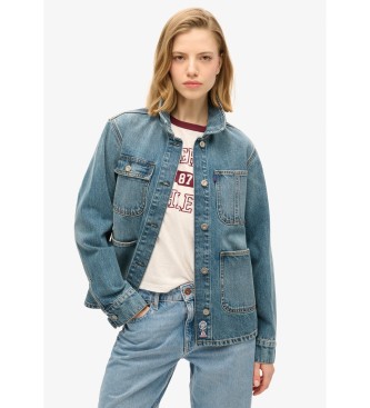 Superdry Denim jacket with embroidery Chore blue