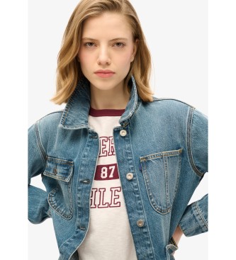 Superdry Denim jacket with embroidery Chore blue