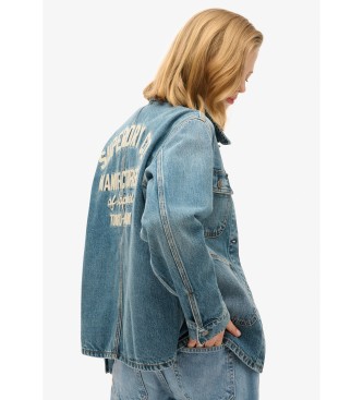 Superdry Denim jacket with embroidery Chore blue