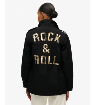 Superdry Casaco de campo embelezado preto