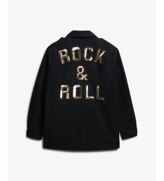 Superdry Casaco de campo embelezado preto