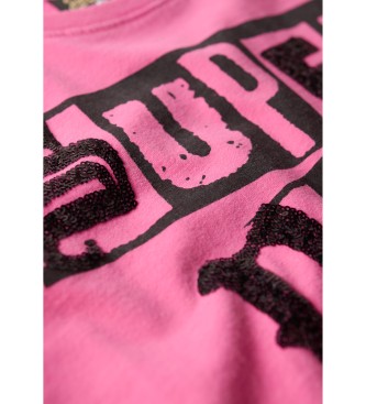 Superdry T-shirt avec dcorations punk roses