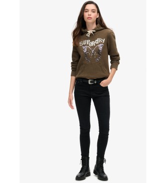 Superdry Sweatshirt graphique  capuche avec bordures vertes Punk 