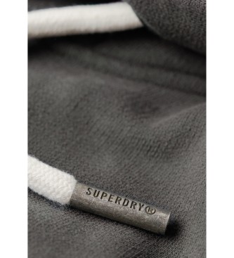 Superdry Sudadera grfica con capucha con adornos y logotipo Vintage gris oscuro