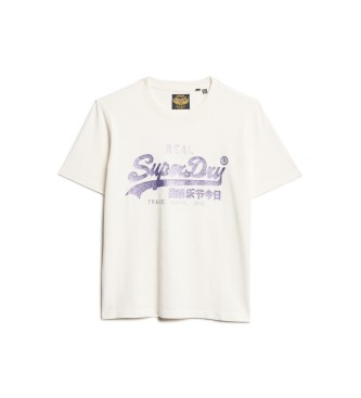 Superdry VL T-shirt en gebroken witte biesjes