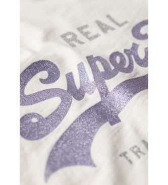 Superdry VL T-shirt en gebroken witte biesjes