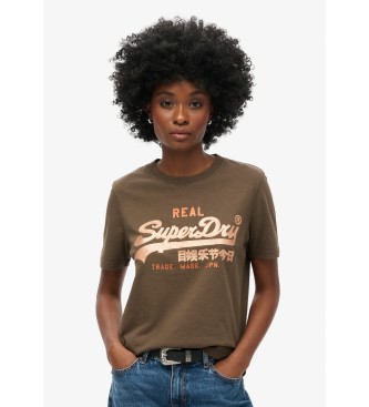 Superdry VL T-shirt en bruine biesjes