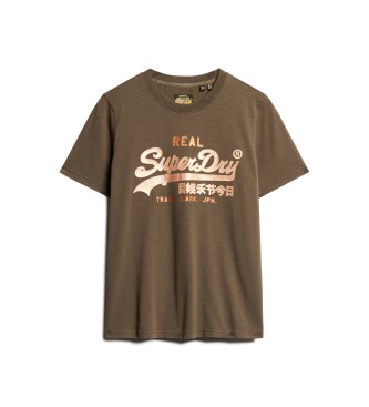 Superdry T-shirt VL i brązowe wykończenia