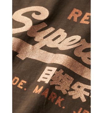 Superdry T-shirt VL i brązowe wykończenia