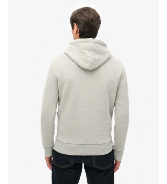 Superdry Graphic hooded sweatshirt with embossed logo grey