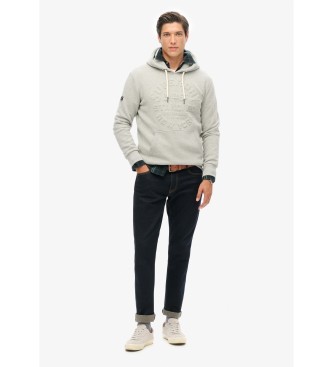 Superdry Graphic hooded sweatshirt with embossed logo grey