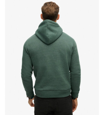 Superdry Sweatshirt com capuz grfica com logtipo em relevo verde