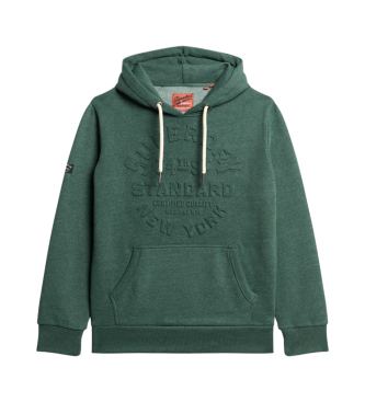 Superdry Grafisch sweatshirt met capuchon en logo in relif groen