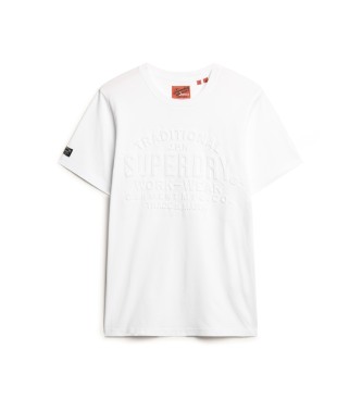 Superdry Camiseta grfica con logotipo en relieve blanco