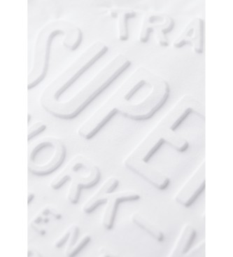 Superdry Camiseta grfica con logotipo en relieve blanco