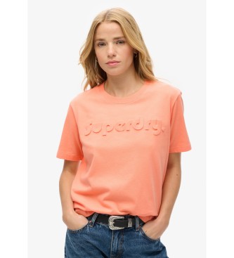 Superdry T-shirt com logtipo coral em relevo