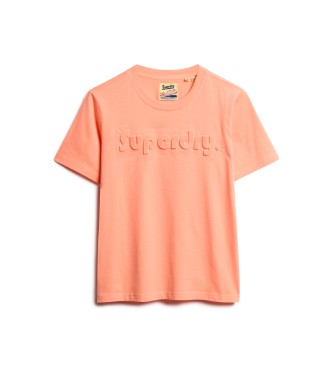 Superdry T-shirt with embossed coral logo