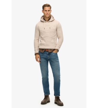 Superdry Hooded sweatshirt with beige embossed graphics